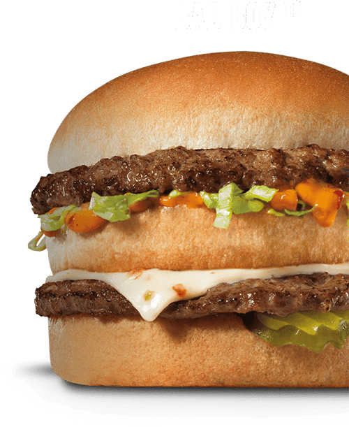 Double Beef Cheeseburger Bad Boy Trademark PNG Image