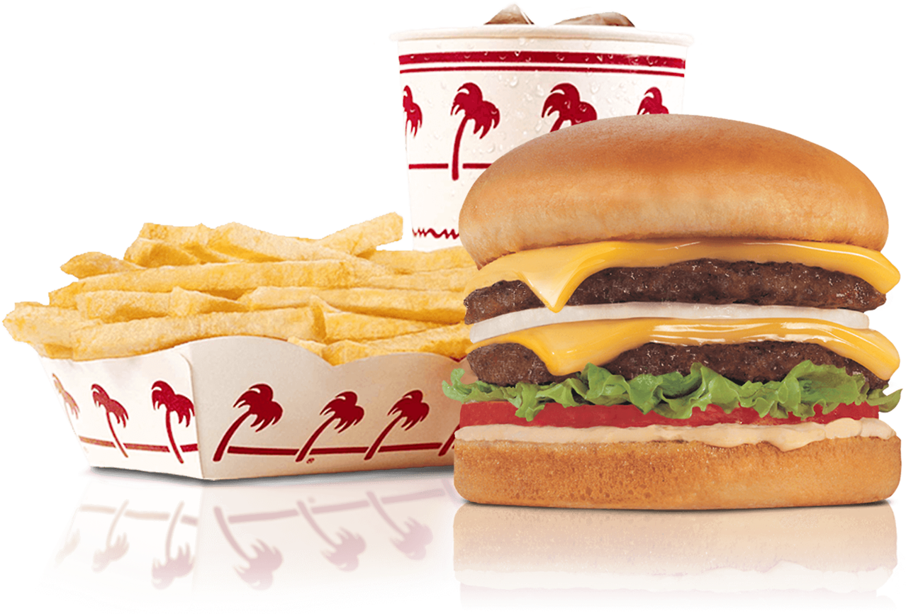 Double Cheeseburger Meal Combo PNG Image