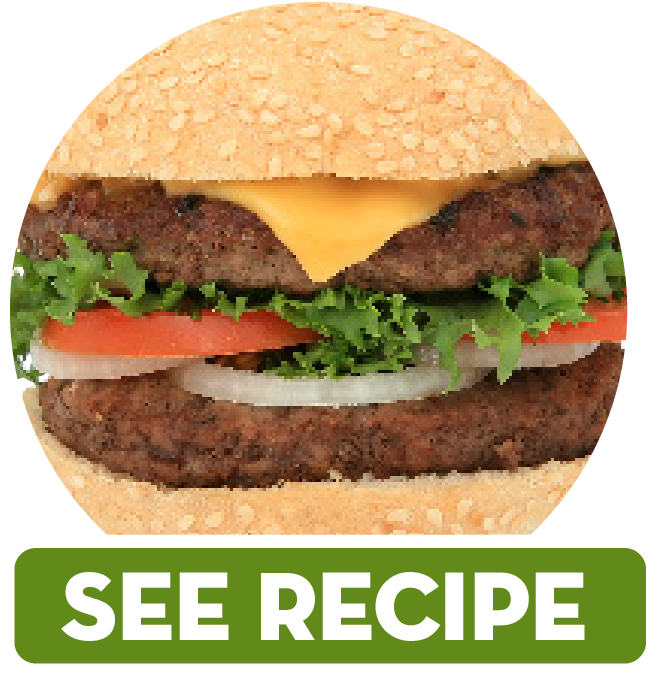 Double Cheeseburger Recipe Button PNG Image