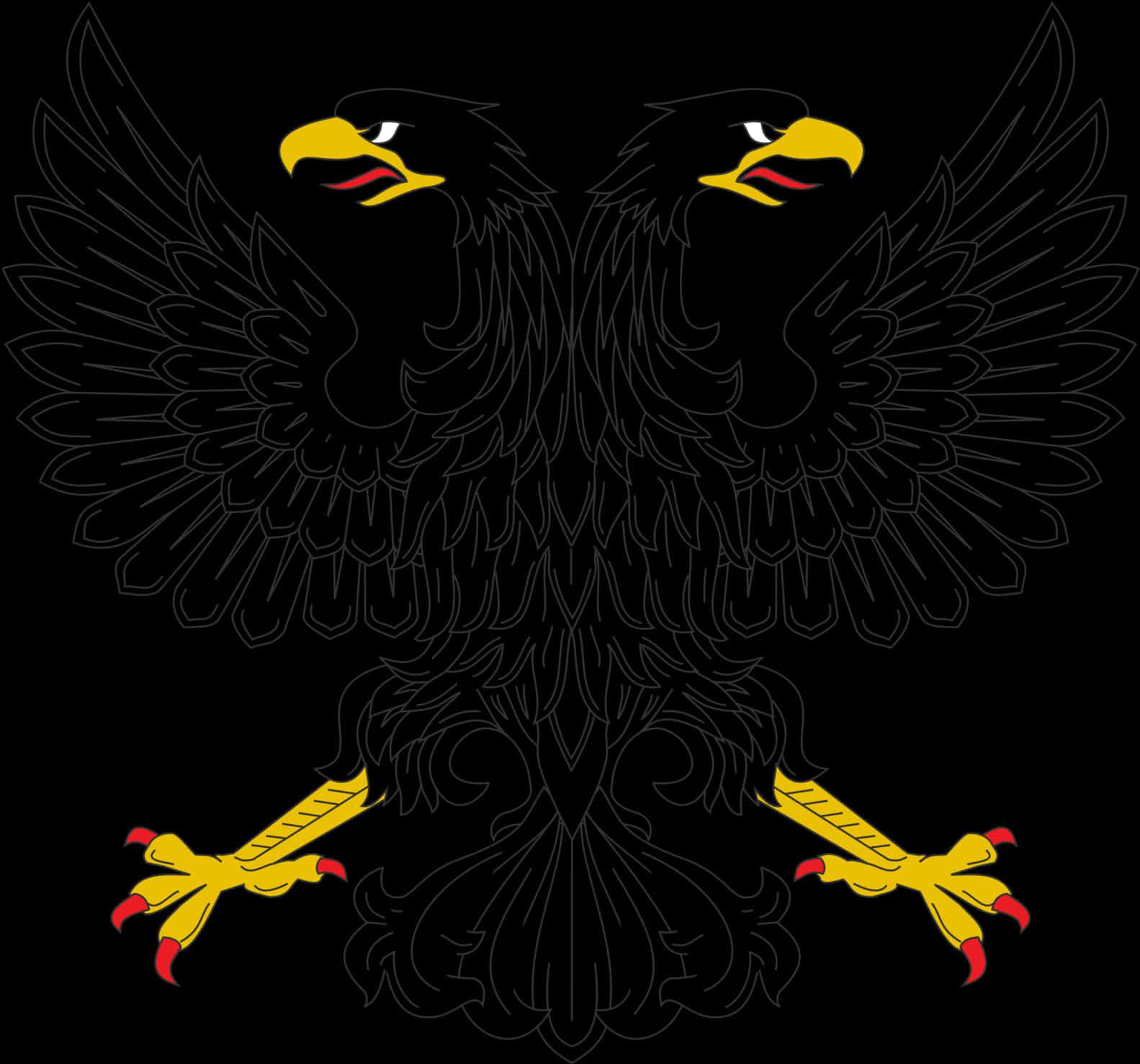 Double Headed Eagle Graphic PNG Image