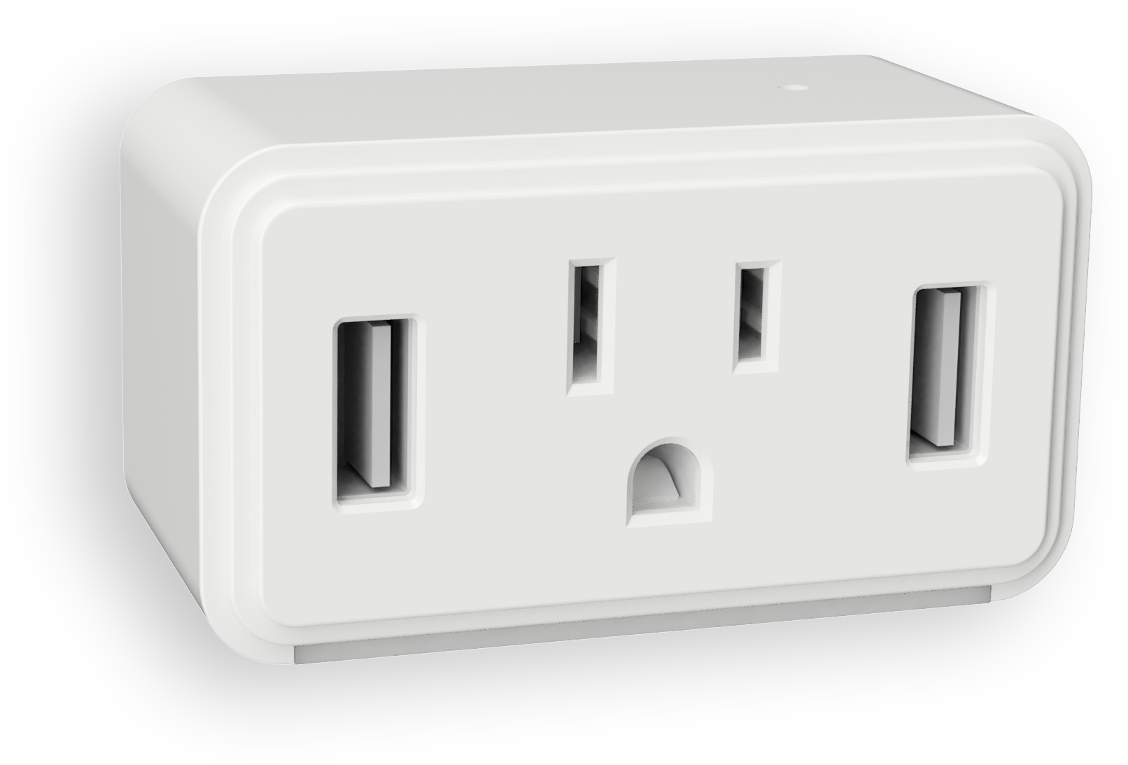 Double Power Outlet White Background PNG Image