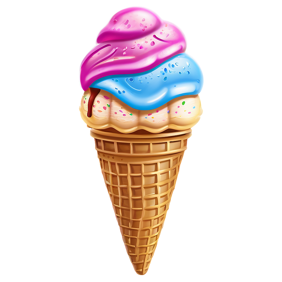 Double Scoop Ice Cream Cone Png Pax25 PNG Image