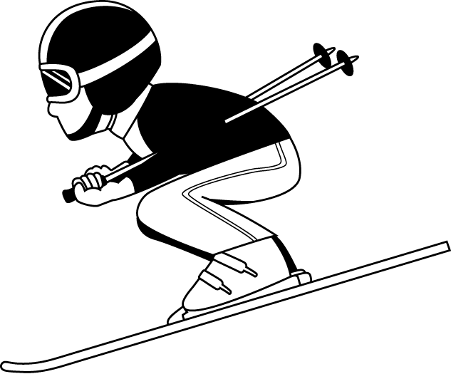 Downhill Skier Vector Illustration PNG Image