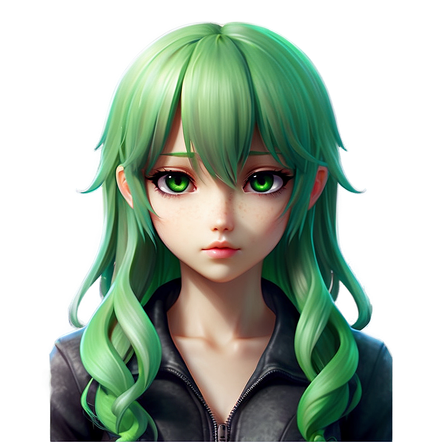 Download Green Haired Anime Character Png 94 PNG Image