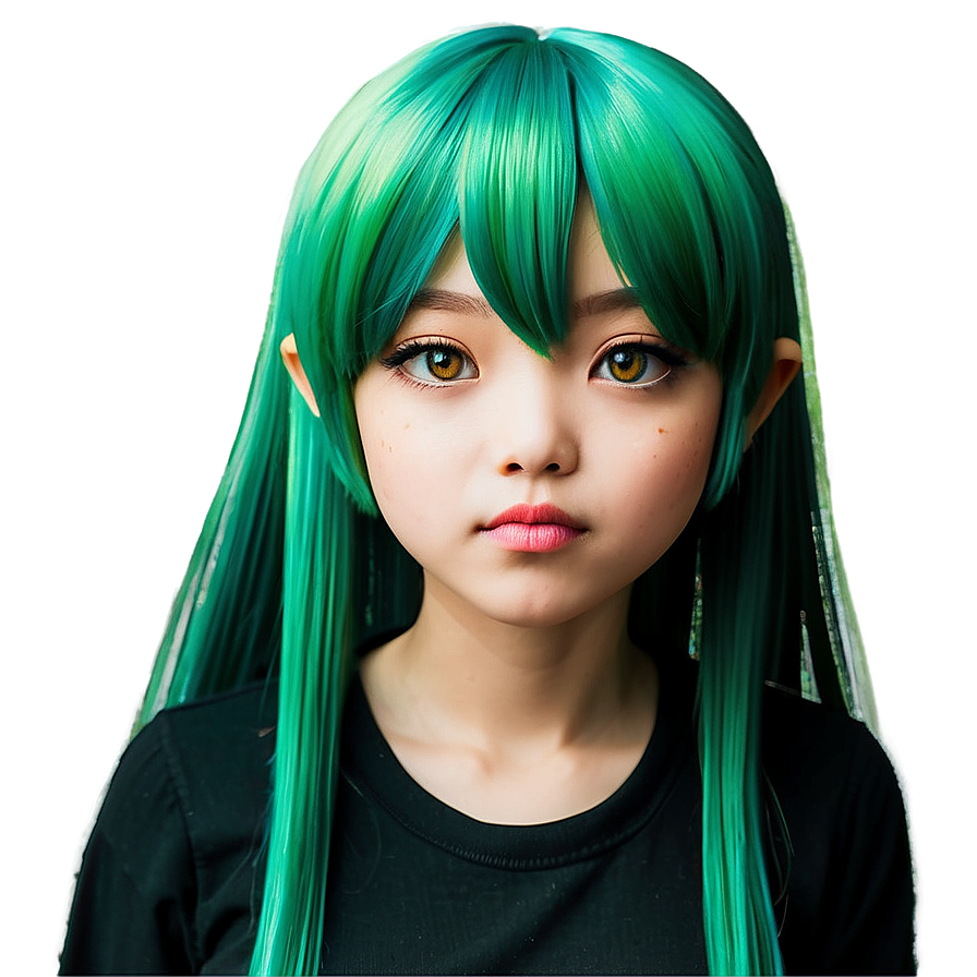 Download Green Haired Anime Png Art 67 PNG Image