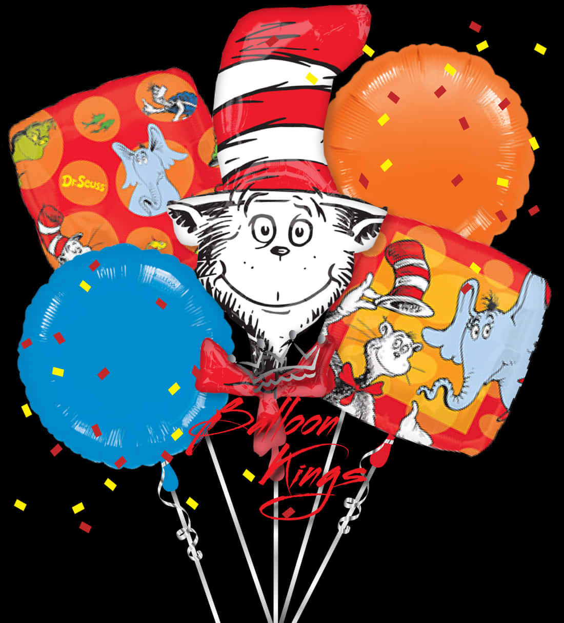 Dr Seuss Celebration Balloons PNG Image