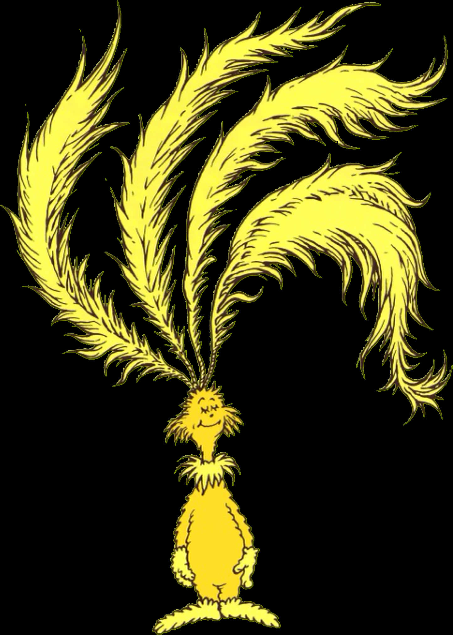 Dr Seuss Character With Feathers PNG Image