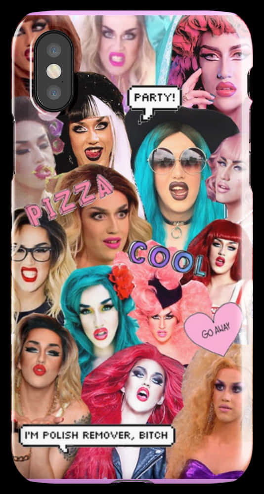 Drag Queen Collagei Phone Case PNG Image