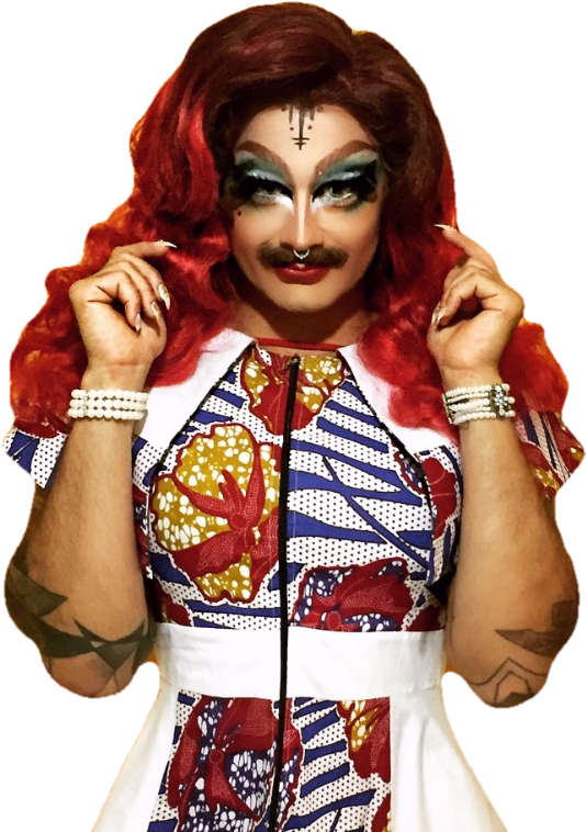 Drag Queenin Colorful Dress PNG Image