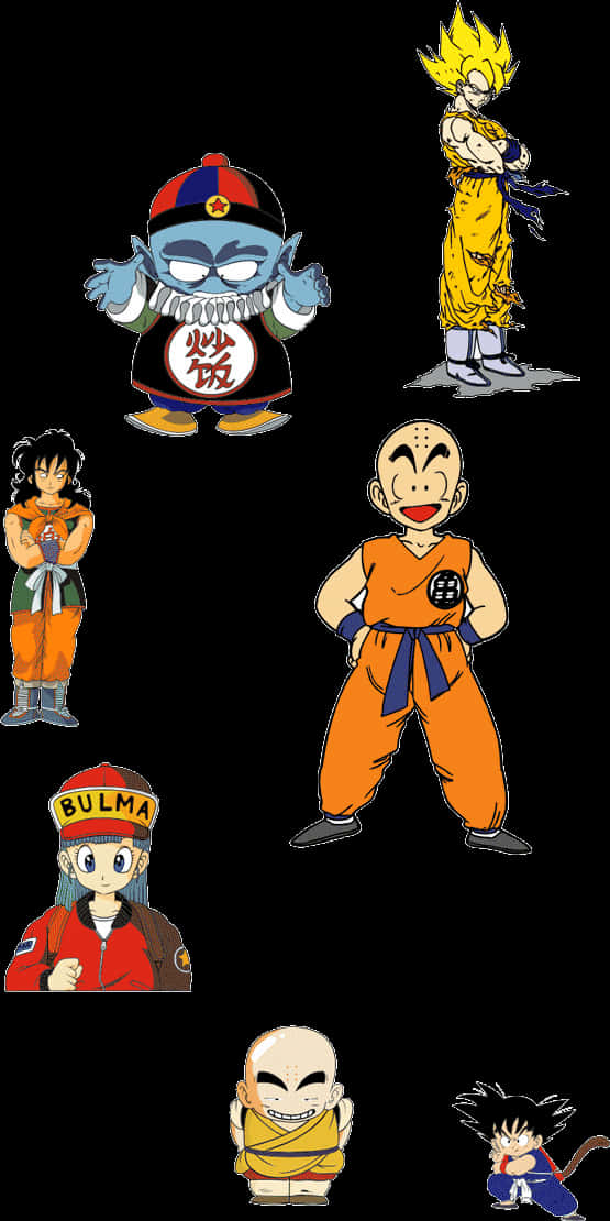 Dragon Ball Z Character Collage PNG Image