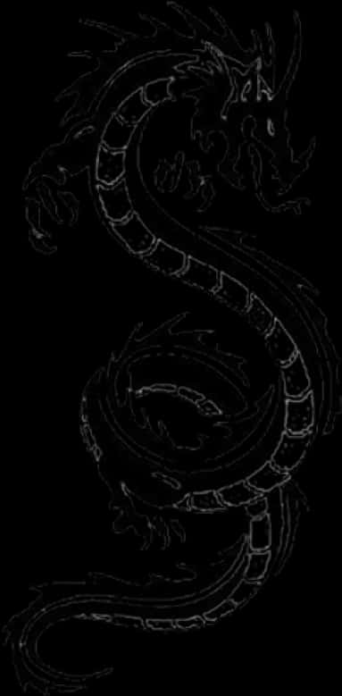 Dragon Tattoo Design Black Background PNG Image