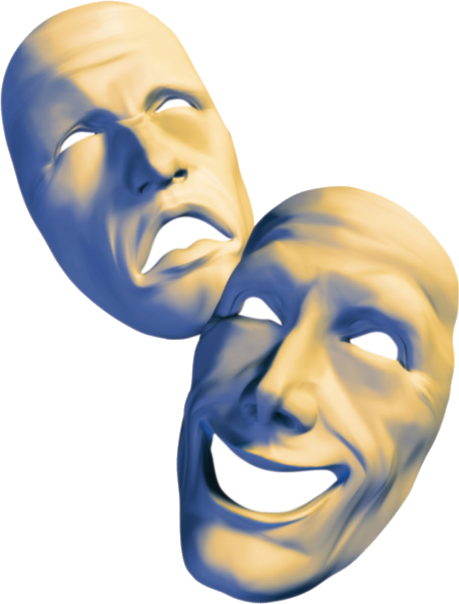 Drama Masks Comedy Tragedy PNG Image