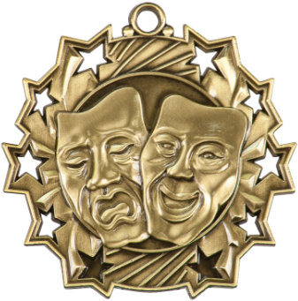 Drama Masks Theater Medal PNG Image