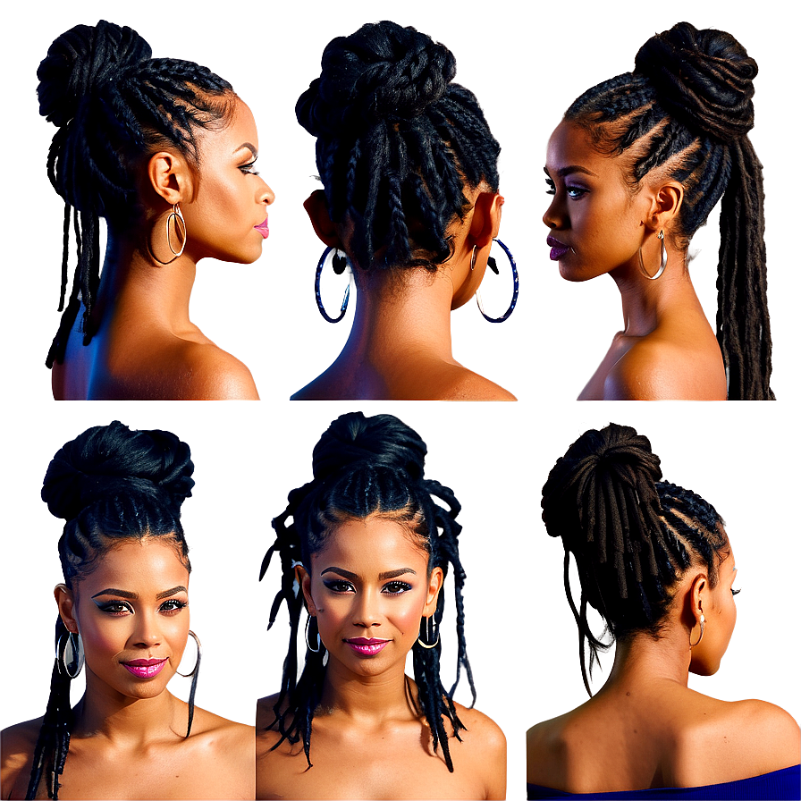 Dreads Updo Tutorial Png Obh49 PNG Image