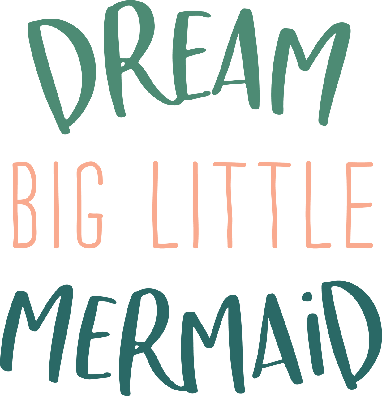 Dream Big Little Mermaid Inspirational Quote PNG Image