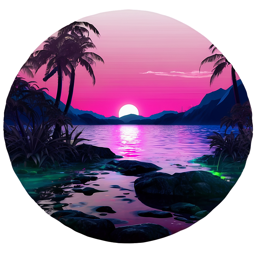 Dreamlike Vaporwave Scene Png 50 PNG Image