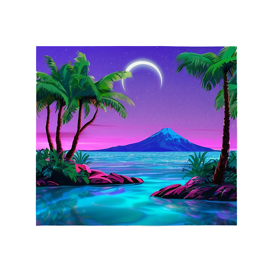 Dreamlike Vaporwave Scene Png Vsa64 PNG Image