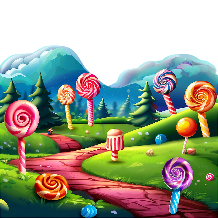 Dreamy Candy Land Landscape Png 06202024 PNG Image