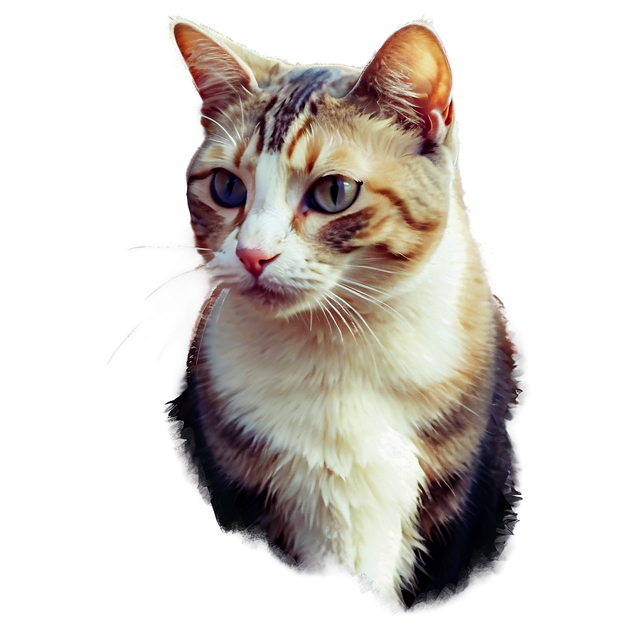 Dreamy Cat Artwork Png Vpu PNG Image