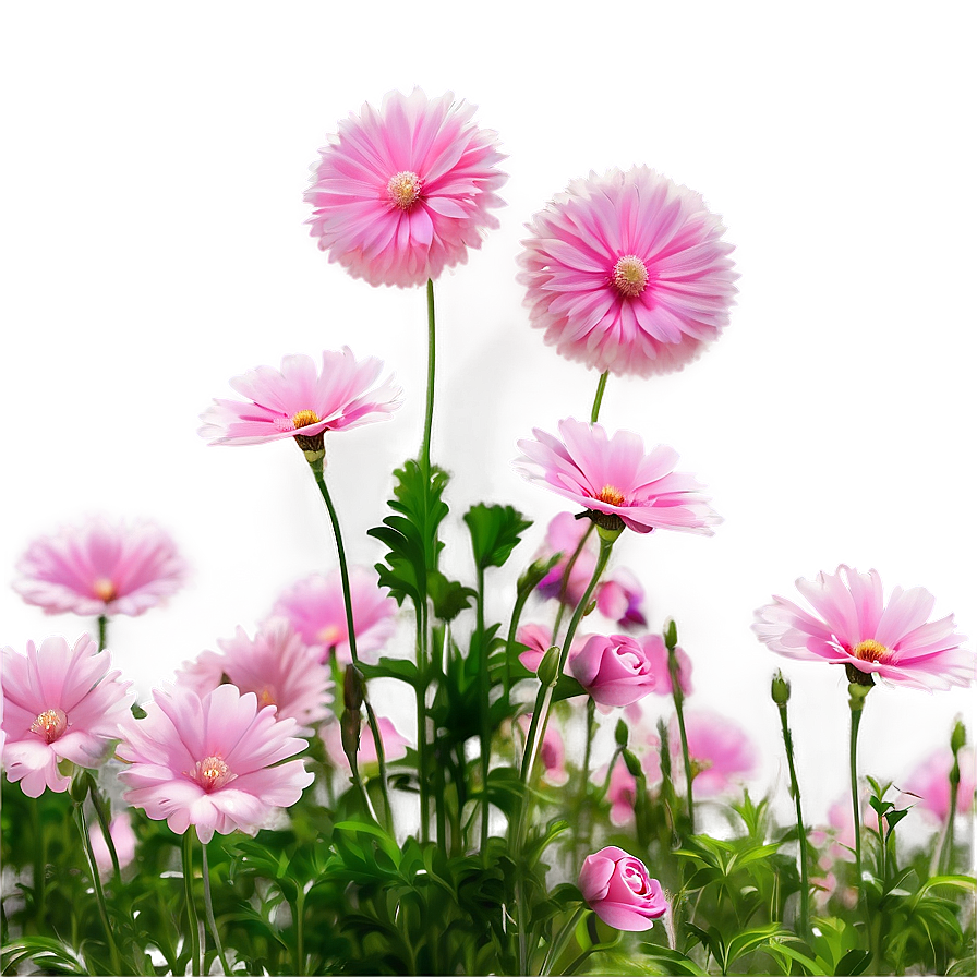 Dreamy Pink Flower Field Png 05242024 PNG Image