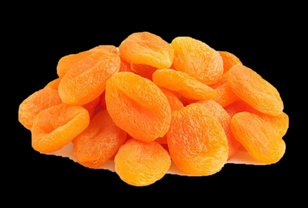 Dried Apricots Black Background PNG Image