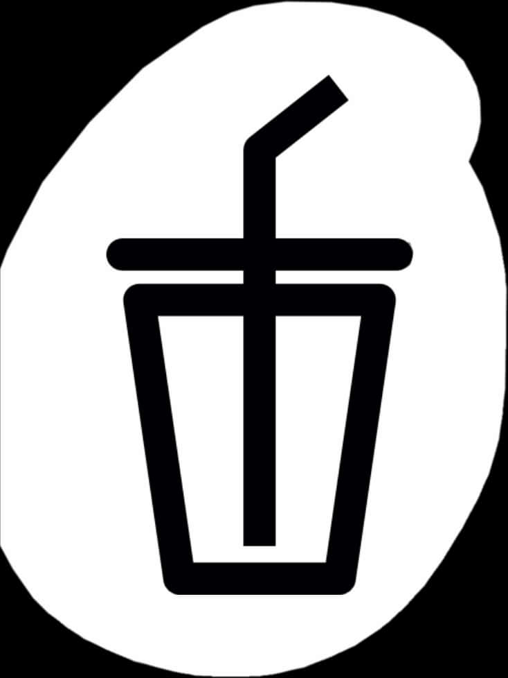 Drink Cup Straw Icon Blackand White PNG Image