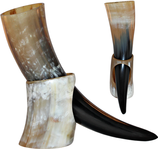 Drinking Horns Traditional Viking Style PNG Image