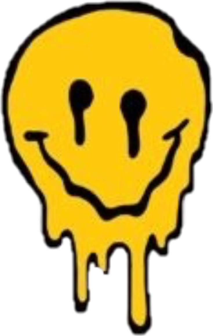 Dripping Smiley Face Grunge Graphic PNG Image