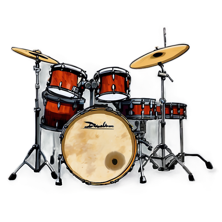 Drum Set Sketch Png 05242024 PNG Image