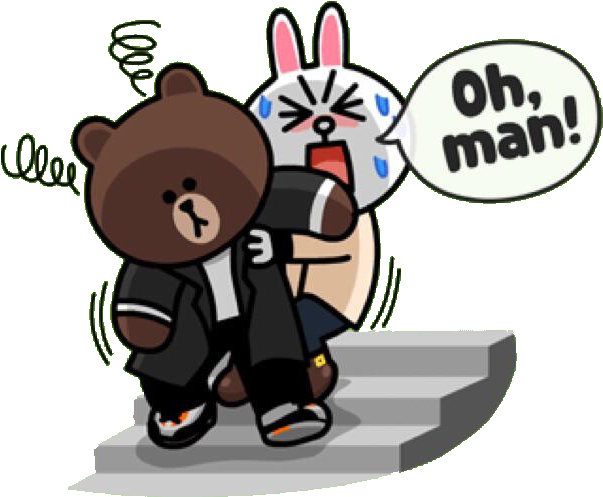 Drunk Bear Supportedby Cony PNG Image