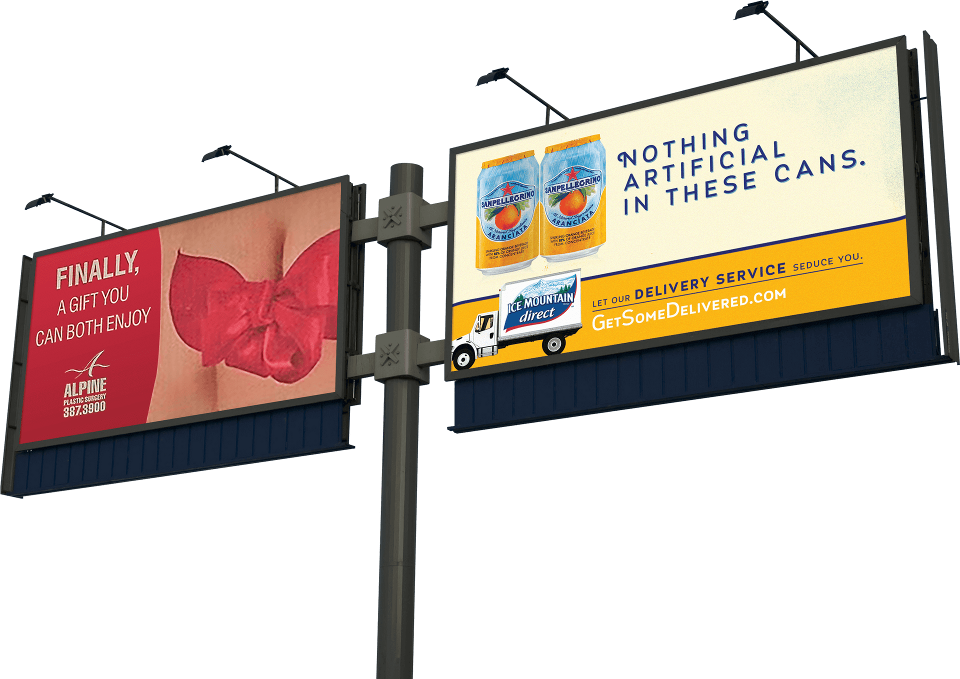 Dual Billboard Advertising Mockup PNG Image