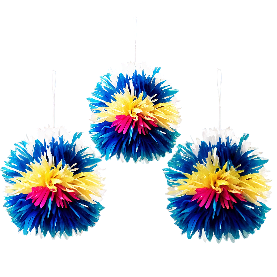 Dual Color Cheer Pom Poms Png 06282024 PNG Image