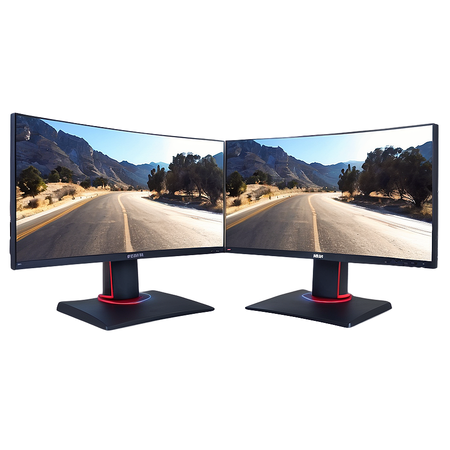 Dual Gaming Monitor Setup Png 64 PNG Image