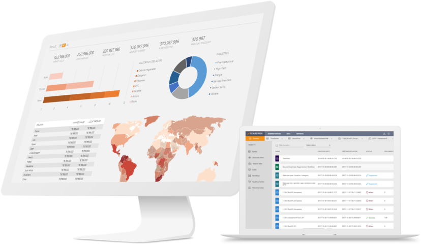 Dual Screen Data Analysis Setup PNG Image