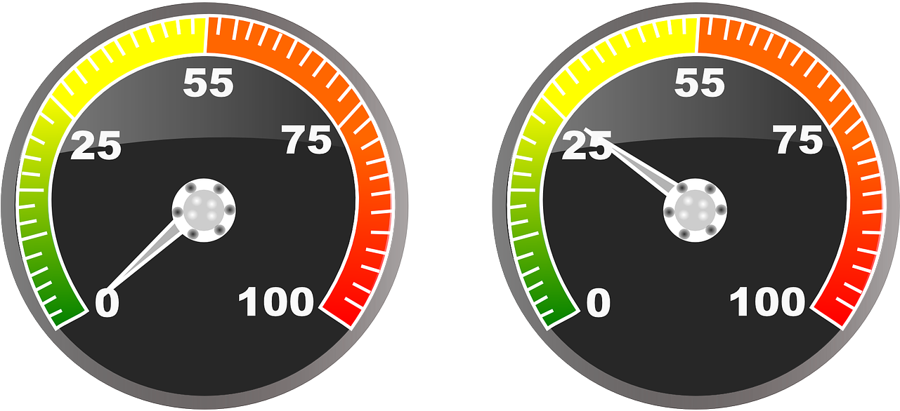 Dual Speedometer Comparison PNG Image