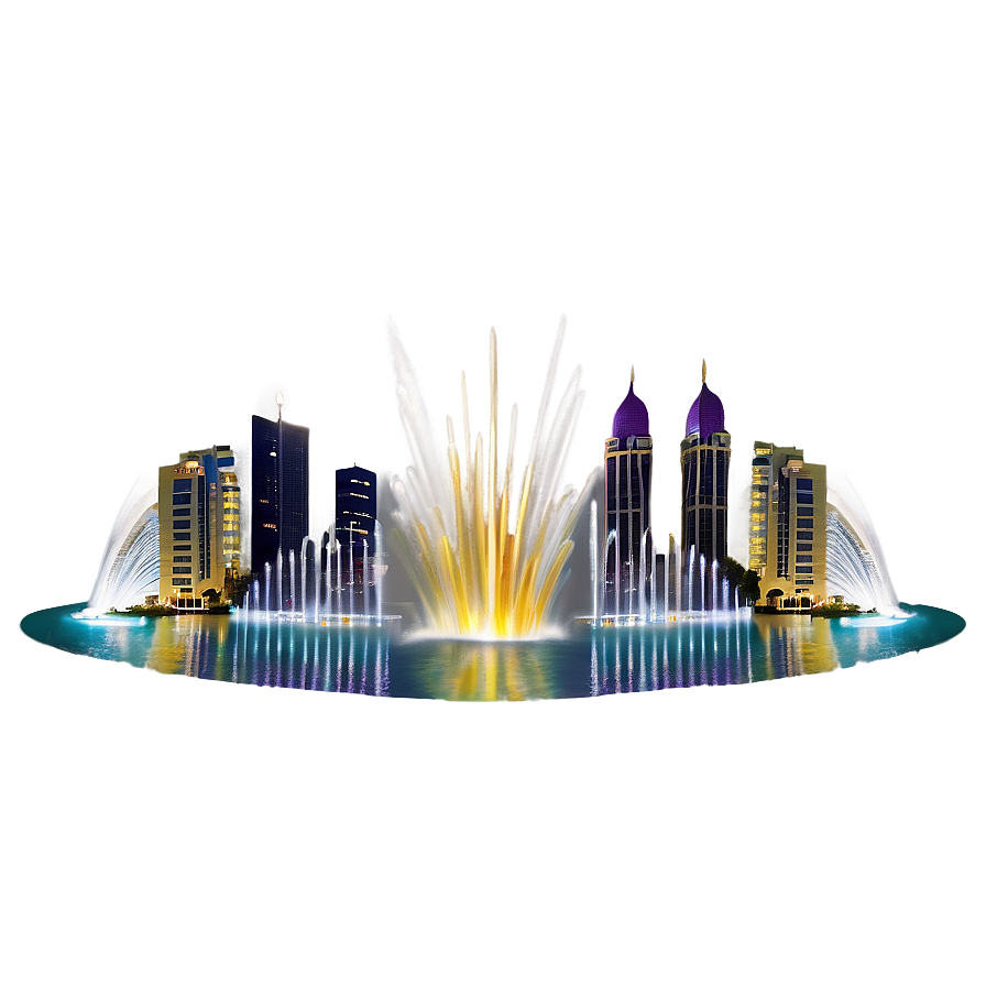 Dubai Fountain Show Png Sdw PNG Image