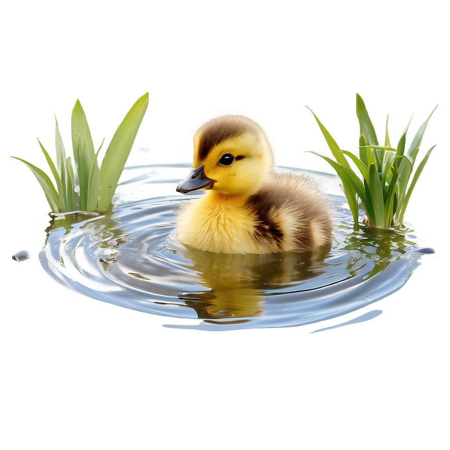 Duckling In Pond Png 4 PNG Image