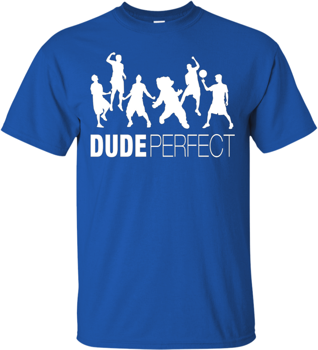 Dude Perfect Blue Tshirt Design PNG Image