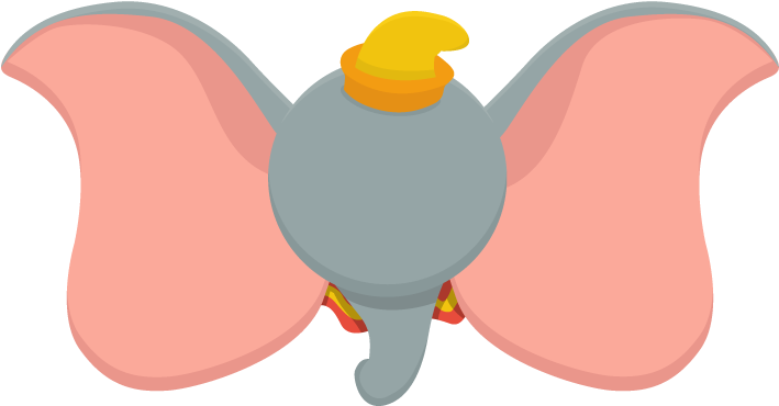 Dumbo Flying Elephant Cartoon PNG Image