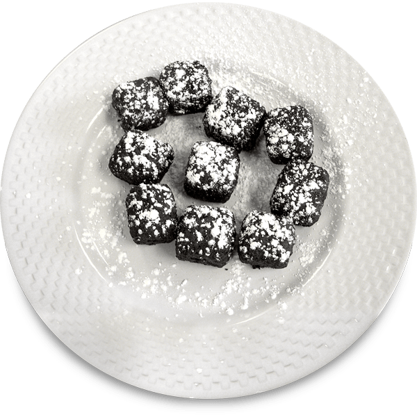 Dusted Chocolate Brownie Bites PNG Image