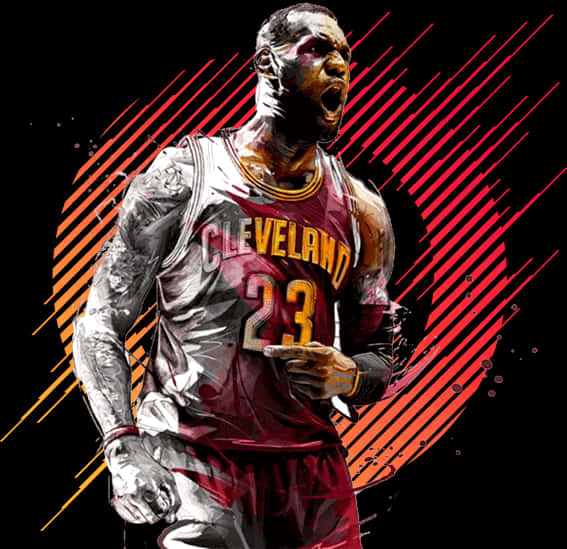 Dynamic Basketball Player Artwork PNG Image