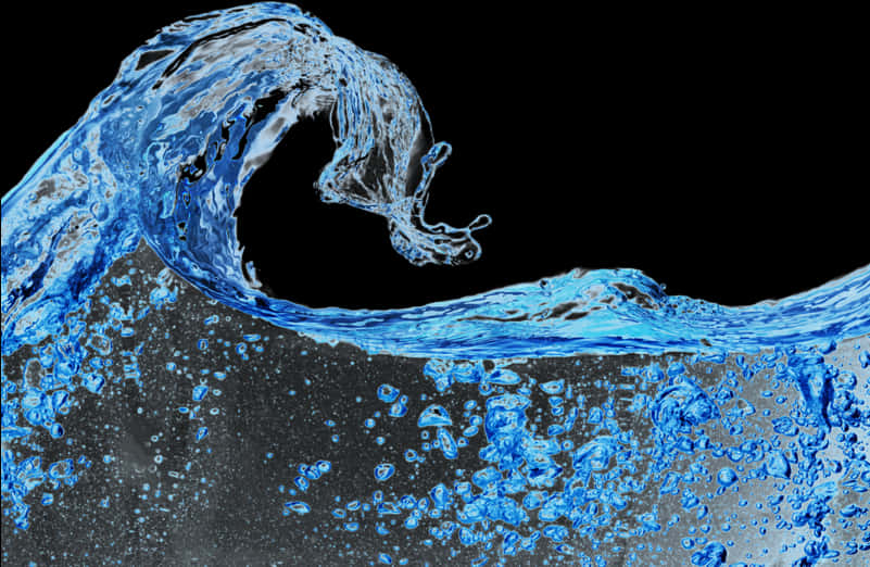 Dynamic Blue Water Splash PNG Image