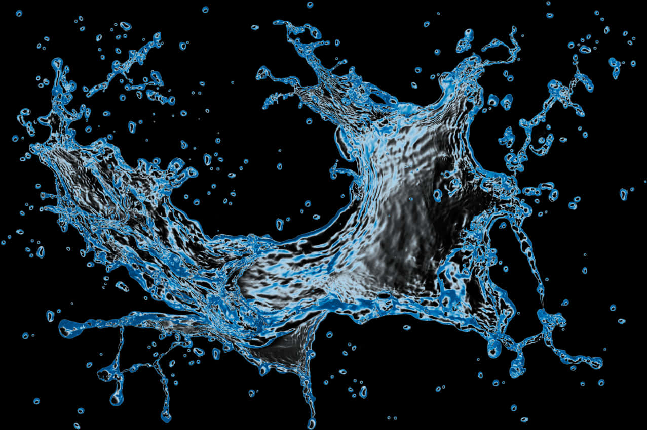 Dynamic Blue Water Splash PNG Image