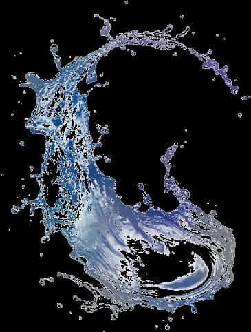 Dynamic Blue Water Splash PNG Image