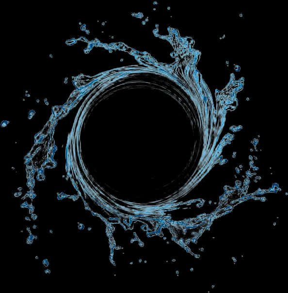 Dynamic Blue Water Splashon Black Background PNG Image