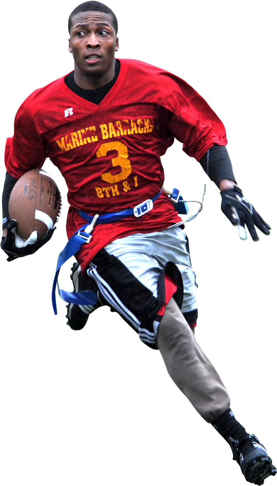 Dynamic Football Player Action Shot PNG Image