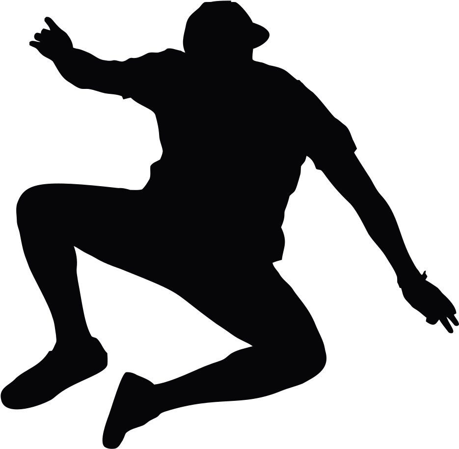 Dynamic Man Silhouette Leaping PNG Image