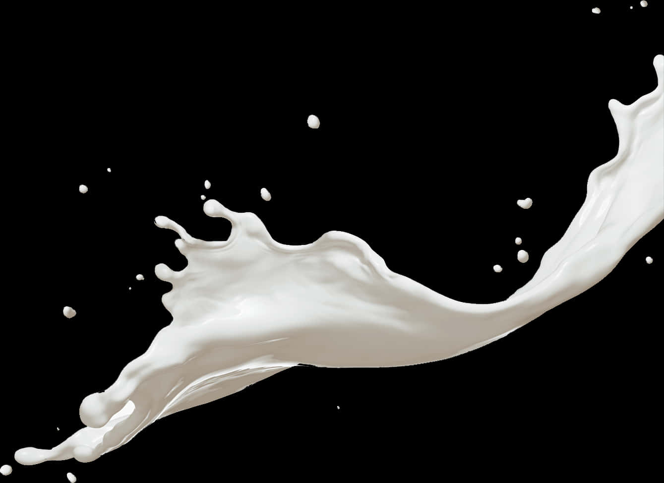 Dynamic Milk Splashon Black Background.jpg PNG Image