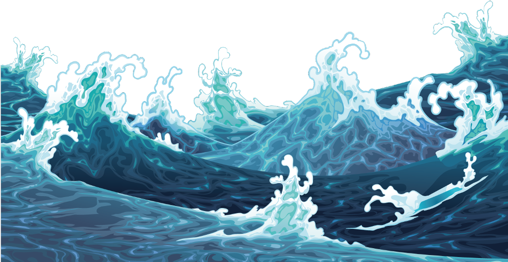 Dynamic_ Ocean_ Waves_ Illustration PNG Image