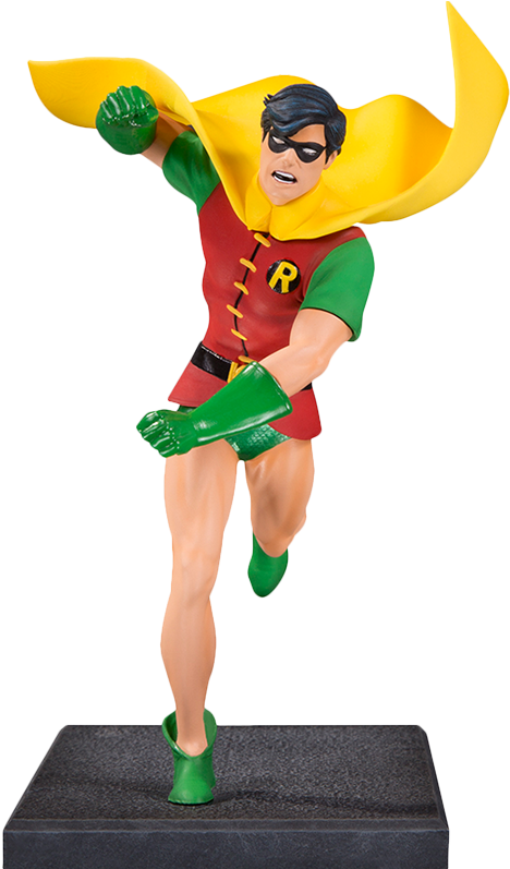 Dynamic Robin Statue Pose PNG Image